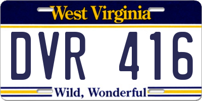 WV license plate DVR416