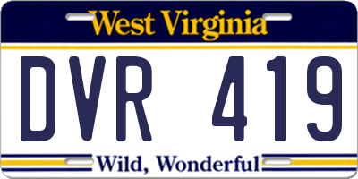 WV license plate DVR419