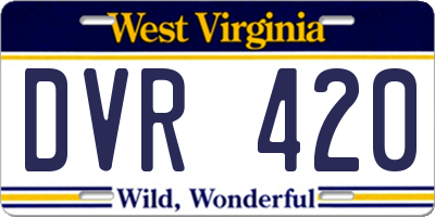 WV license plate DVR420