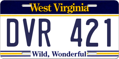 WV license plate DVR421