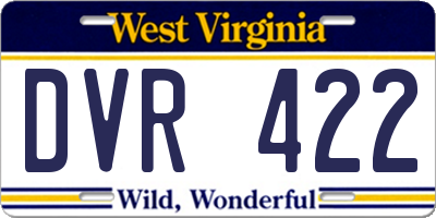 WV license plate DVR422