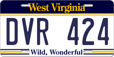 WV license plate DVR424
