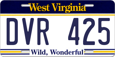 WV license plate DVR425