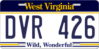 WV license plate DVR426