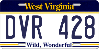 WV license plate DVR428