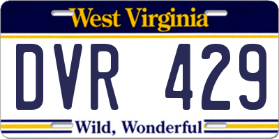 WV license plate DVR429