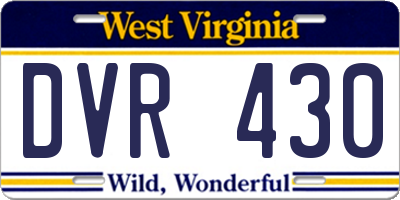 WV license plate DVR430