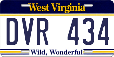 WV license plate DVR434