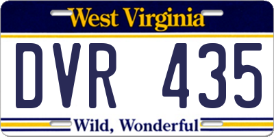 WV license plate DVR435