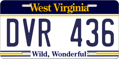 WV license plate DVR436