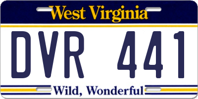 WV license plate DVR441