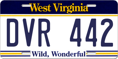 WV license plate DVR442
