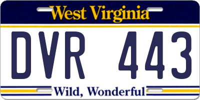 WV license plate DVR443