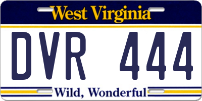 WV license plate DVR444