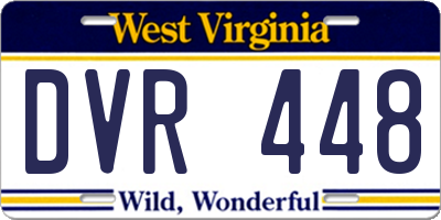 WV license plate DVR448