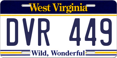 WV license plate DVR449