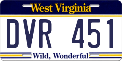 WV license plate DVR451