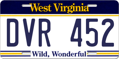 WV license plate DVR452