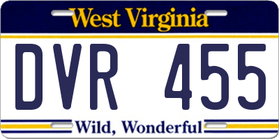 WV license plate DVR455