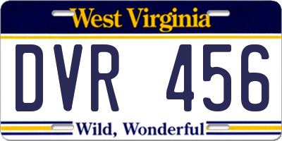 WV license plate DVR456