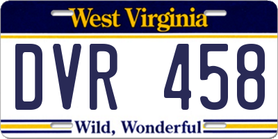 WV license plate DVR458