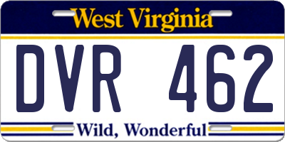 WV license plate DVR462