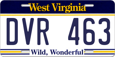 WV license plate DVR463