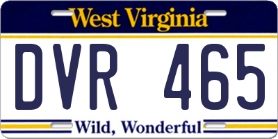 WV license plate DVR465