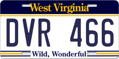WV license plate DVR466