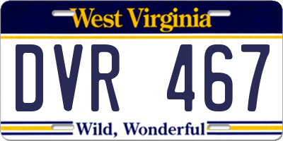 WV license plate DVR467