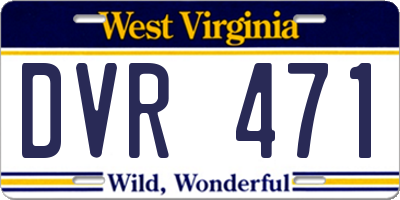 WV license plate DVR471
