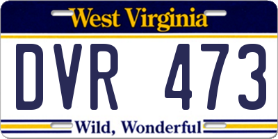 WV license plate DVR473
