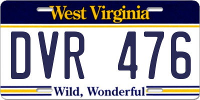 WV license plate DVR476