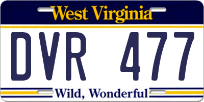 WV license plate DVR477