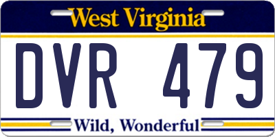 WV license plate DVR479