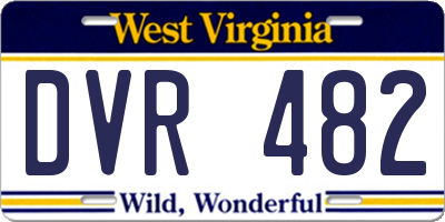WV license plate DVR482
