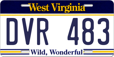 WV license plate DVR483