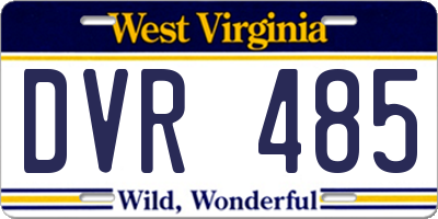 WV license plate DVR485