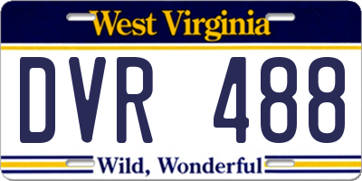 WV license plate DVR488
