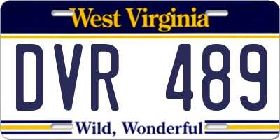 WV license plate DVR489