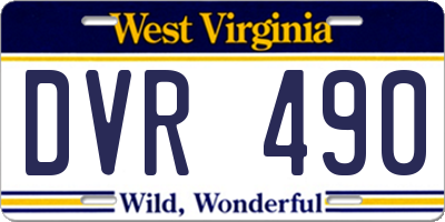 WV license plate DVR490