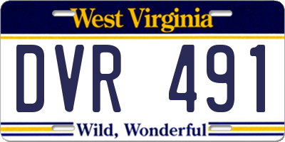 WV license plate DVR491