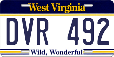 WV license plate DVR492