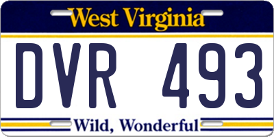 WV license plate DVR493