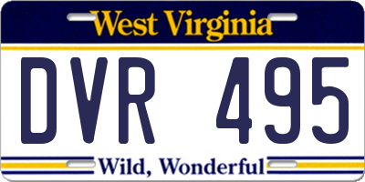 WV license plate DVR495