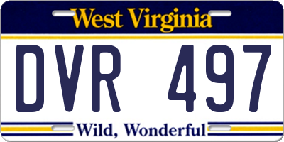 WV license plate DVR497