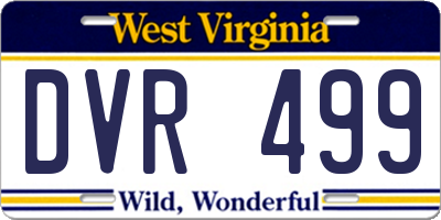 WV license plate DVR499