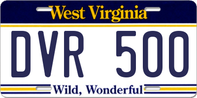 WV license plate DVR500