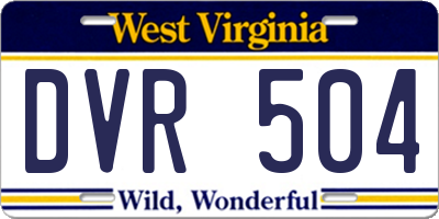WV license plate DVR504