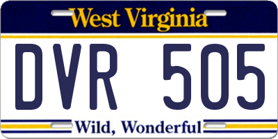 WV license plate DVR505